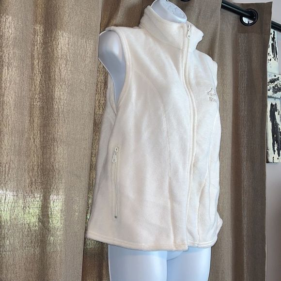 NWOT. TIPSY. White, zipper vest with front zipper pockets. LARGE. - Picture 8 of 11